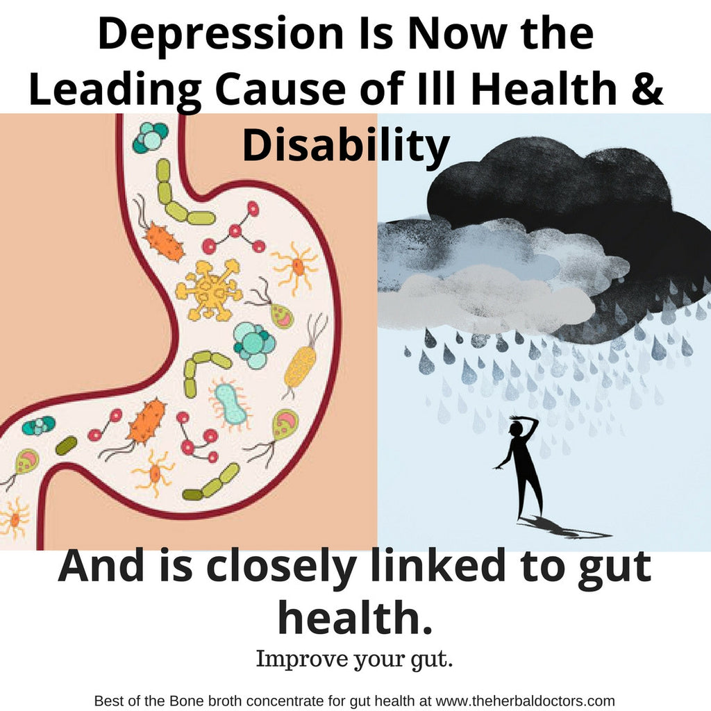 Depression Is Now the Leading Cause of Ill Health & Disability.  Closely Linked With Gut Health