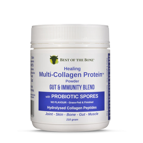 Best of the Bone Multi-Collagen Peptides with PROBIOTIC Spores 210g.